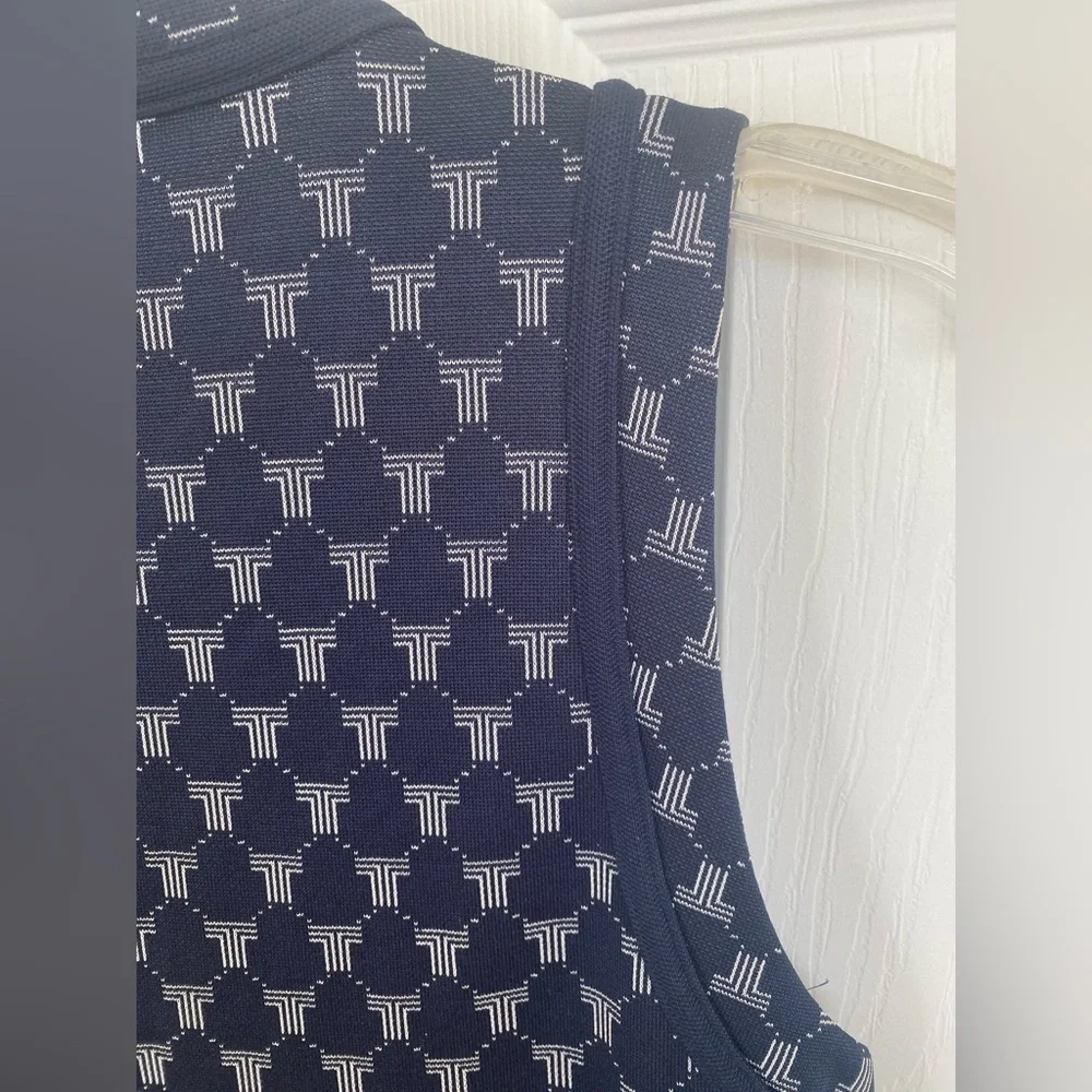 Tory Sport Tory Burch Navy and Gray Patterned Dress